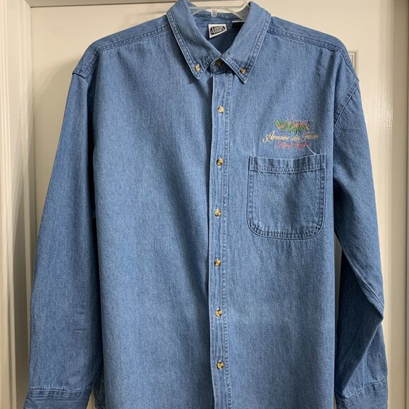 Casino Classics Brand Women's Denim Shirt with Logo Size XXL - Picture 1 of 4